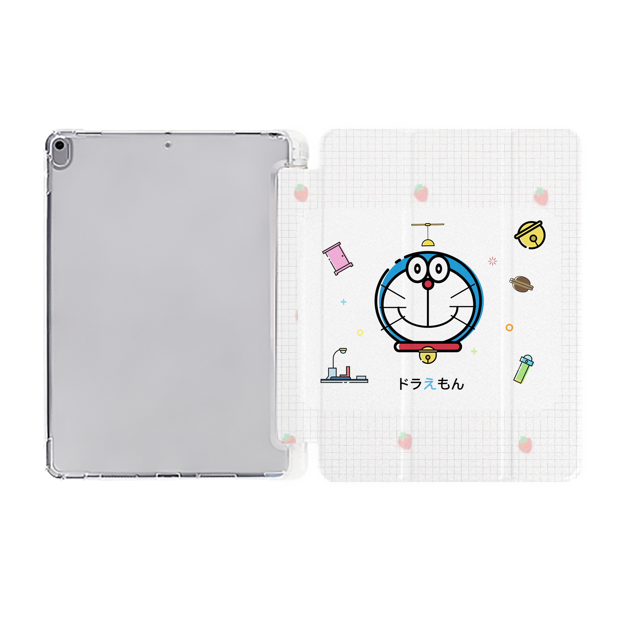 （画像用） ドラえもん Doraemon IPad ケース ペン収納付き 三つ折りスタンド PUレザー×シリコン 対応機種9.5/10.5/10.9インチ